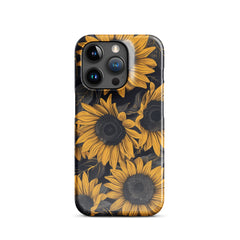Sunflower Black Snap case for iPhone