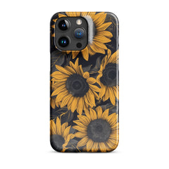 Sunflower Black Snap case for iPhone