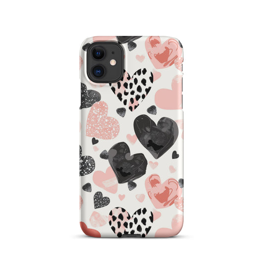 Diamond Hearts Snap case for iPhone