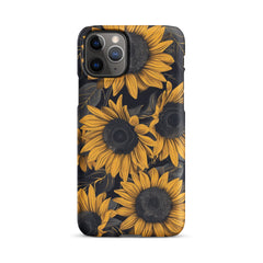 Sunflower Black Snap case for iPhone