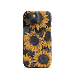 Sunflower Black Snap case for iPhone