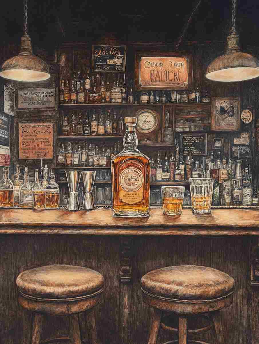Whiskey In Vintage Bar