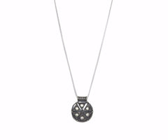 Solid Sterling Silver Circle Pendant Necklace