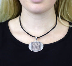 Solid STERLING SILVER  CIRCLE  Pendant Necklace