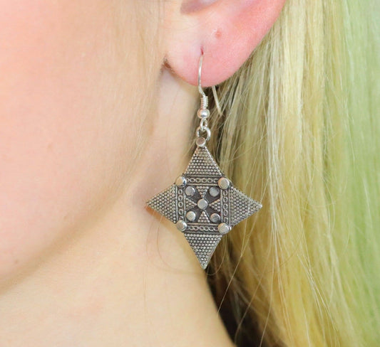 Solid Sterling silver geometric earrings