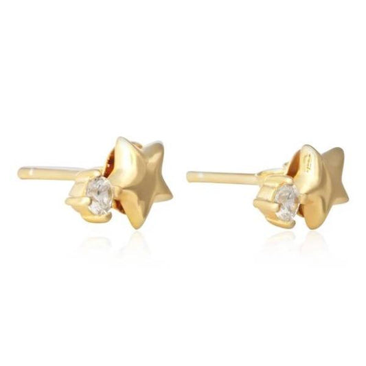 Silver Gold Star Drop  Earrings