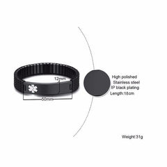 Stretchable  Medical Alert ID Bracelet