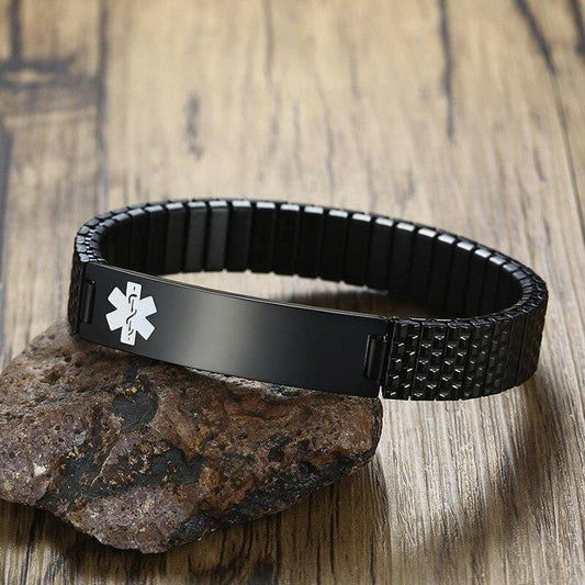 Stretchable  Medical Alert ID Bracelet