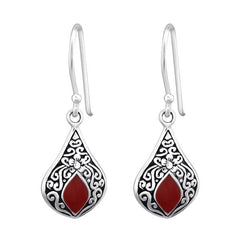 Silver Pear Bali Earrings