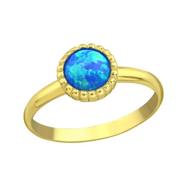 Gold plated  Pacific Blue Midi Ring 