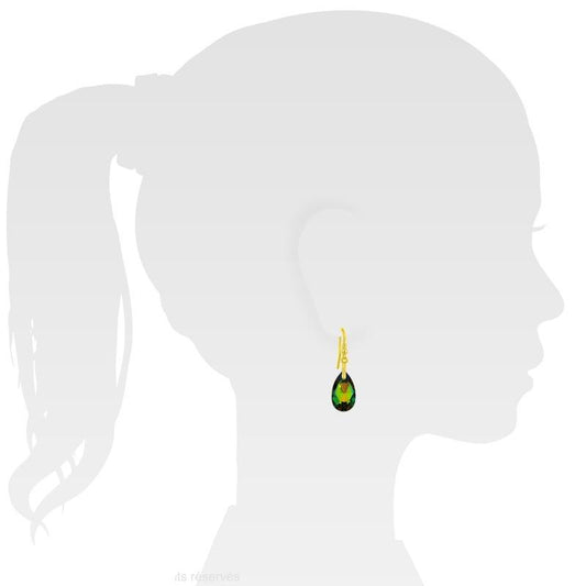  24K Gold Pear Vitrail Earrings 