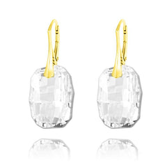 24K Gold white Crystal Pendant Necklace Jewellery Set