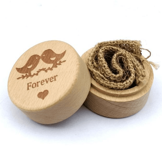 Wooden Wedding Engagement Ring Box-Forever