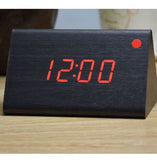 Electronic Digital Display Wooden Clock Black
