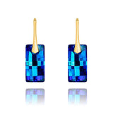  24K Gold Leverback Blue Earrings