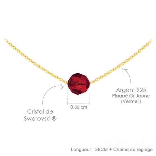 24K Gold Plated Choker with Swarovski Crystal - Light Siam