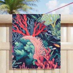 coral life Beach Towel