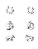 Horse earrings sterling silver