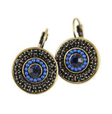  Circular Dark Blue Drop Earrings