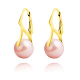 Heart 24K Gold Earrings Rose Peach