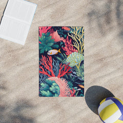 coral life Beach Towel