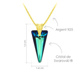 24K Gold Bermuda Blue Stone  Pendant Necklace Jewellery Set