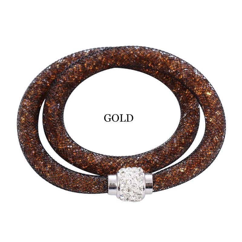 6 x Crystal Mesh Bracelets Set