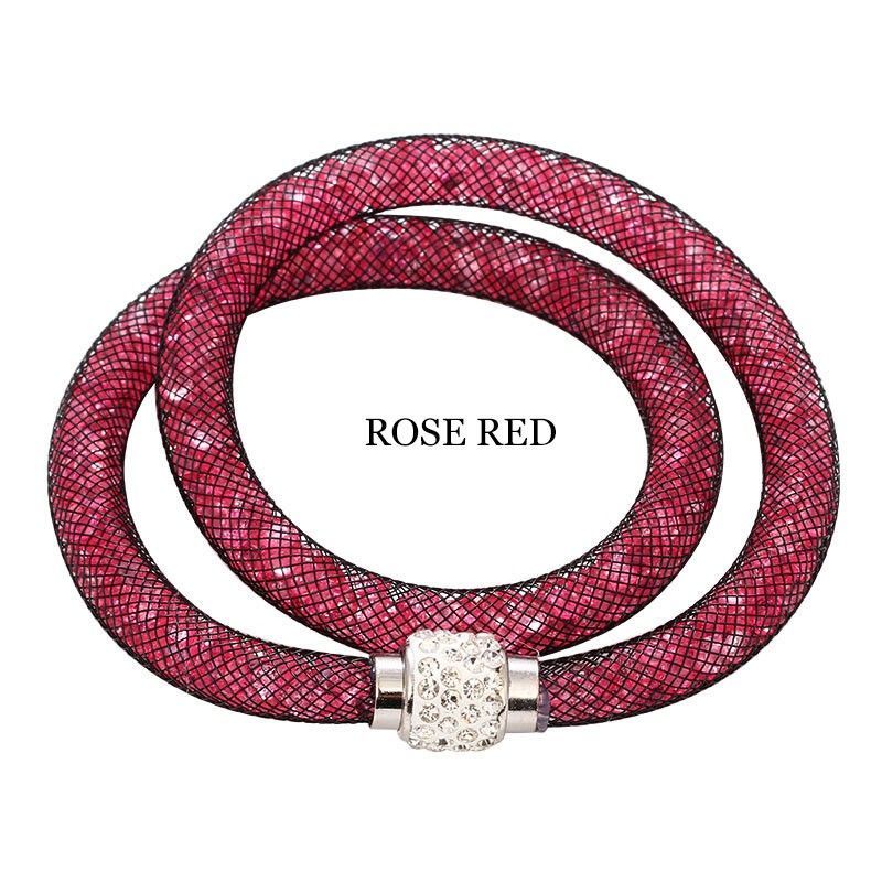 6 x Crystal Mesh Bracelets Set