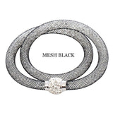 Crystal Mesh Bracelets Set mesh black