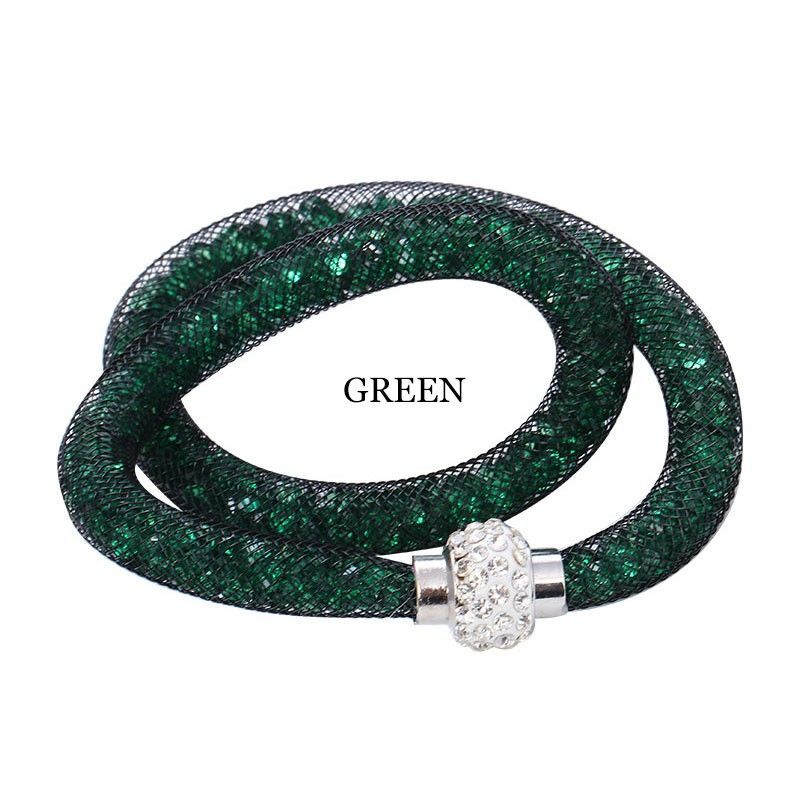 Crystal Mesh Bracelets green