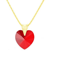 24K Gold Heart Pendant Necklace Jewellery Set Light Siam