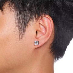 Steel Cubic Zirconia Stud Earrings