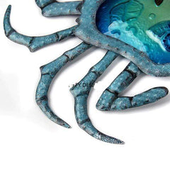 Metal Blue Crab Wall Art