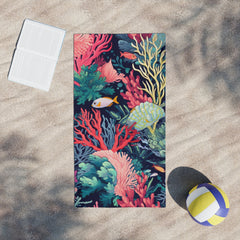 coral life Beach Towel