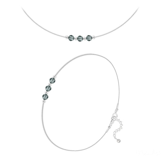 Black Diamond Necklace & Bracelet Fine Jewellery Set