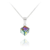 Crystal White AB Cube Necklace