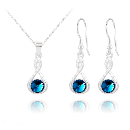 Infinity Fine Silver Bermuda Blue Jewellery Set
