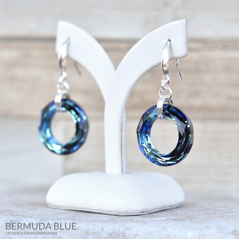 Crystal Blue Ring Earrings