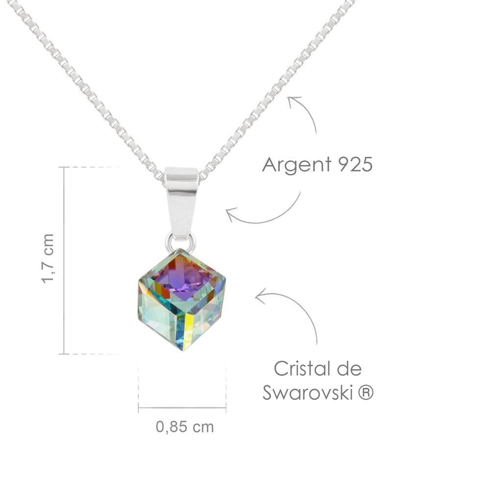 Crystal White AB Cube Necklace