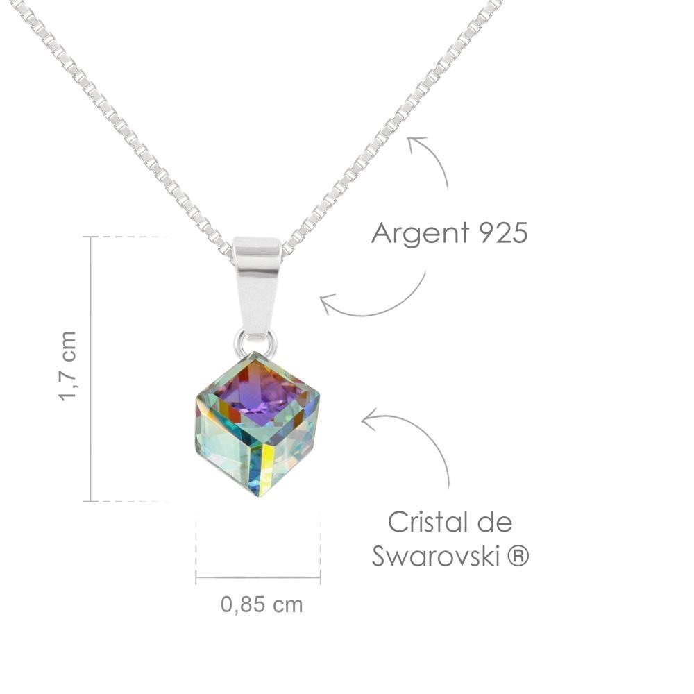 White AB Crystal Cube Necklace