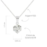 Crystal White Cube Necklace