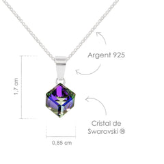 Heliotrope Crystal Cube Necklace