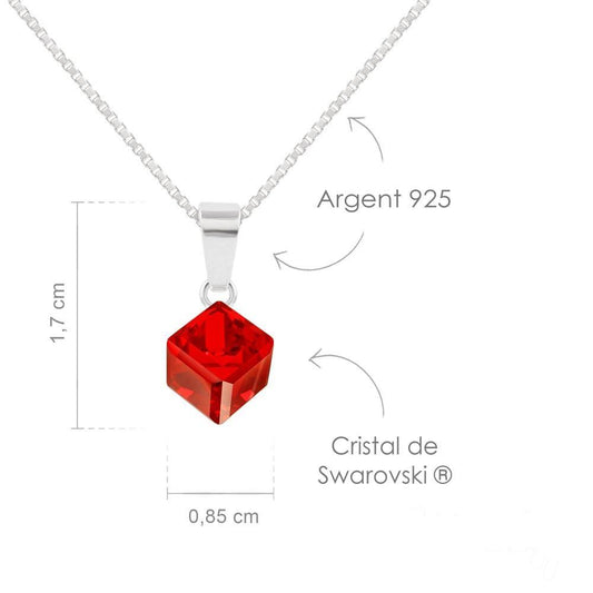 Cube Crystal  Light Siam Necklace