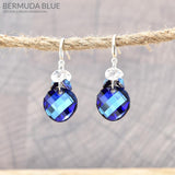  Crystal Blue Cluster Earrings
