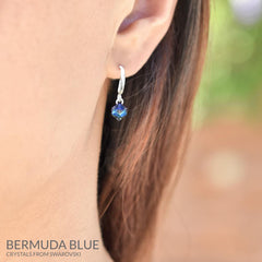 Crystal Cube Blue Earrings