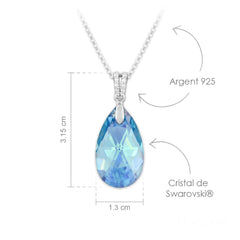 Aquamarine Silver Jewelry Set with Swarovski Crystal