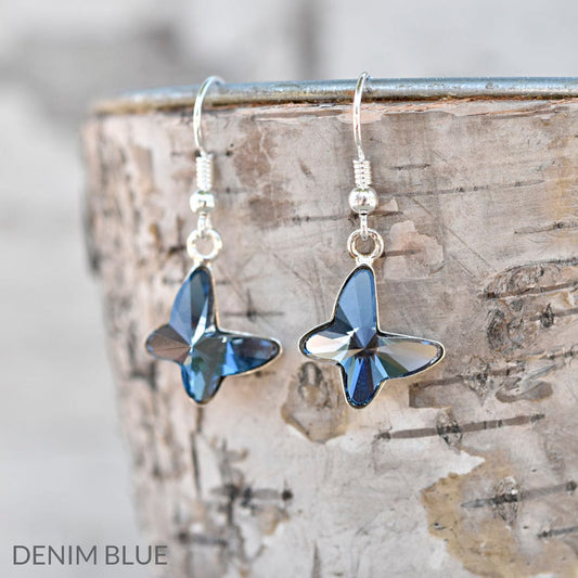 Blue Butterfly Silver Jewellery Set