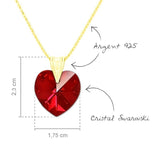 24K Gold Heart  Pendant Necklace Jewellery Set  Siam