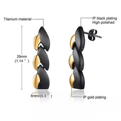 Black and Gold Titanium Earrings