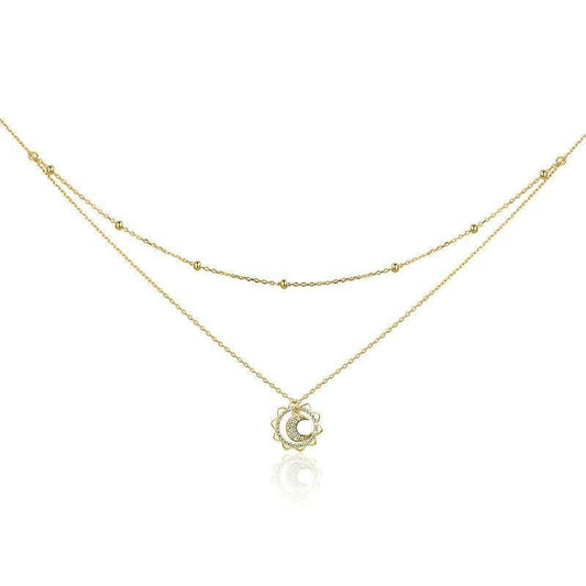 Double Chain Sun Necklace